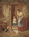 Feeding the chickens - Henry Charles Bryant