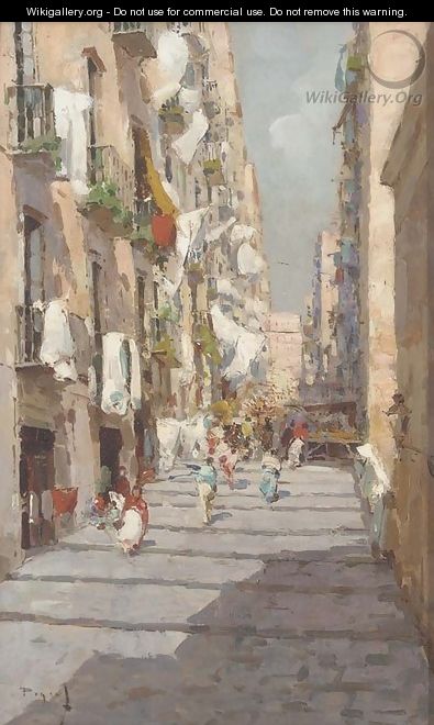 Neapolitan street scene - Gustavo Pisano