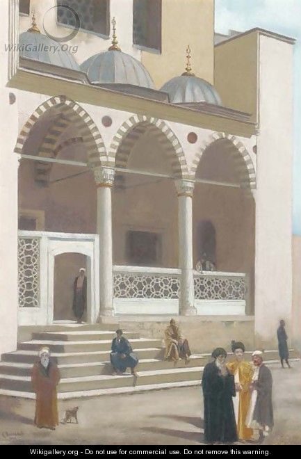 Arabs outside the Suleyman Mosque, Istanbul - Gustave-Paul Cluseret