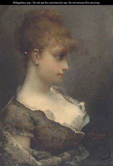 A young beauty in contemplation - Gustave Jean Jacquet