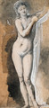 Femme nue (tude avec drap) - Gustave Moreau