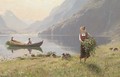 Harvesters by the banks of a fjord - Hans Dahl