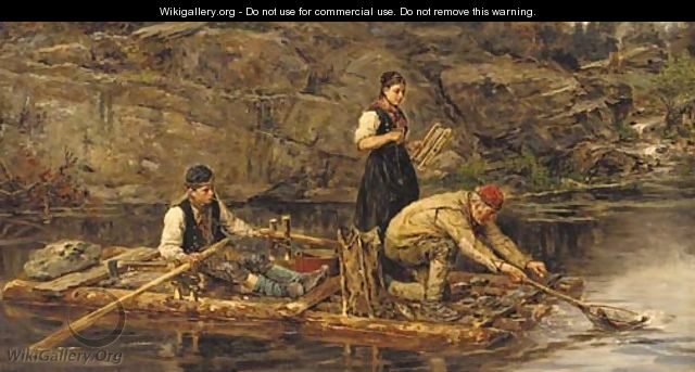 Fishing from a raft - Hans Dahl