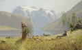 A summer day by the fjord - Hans Dahl