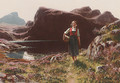 A girl on a sunlit track before a fjord 2 - Hans Dahl