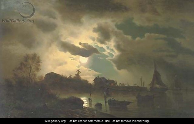 The moonlit departure - Hans Emil Jahn