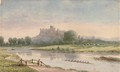 The Eton College rowing eight blading down the Thames, Windsor Castle behind - Francis George Coleridge