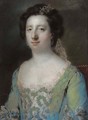 Portrait of The Hon. Mrs Bridget Gunning, half length, in a blue ruffled gown - Francis Coates Jones