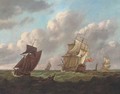 Two flagships passing in the Channel - Francis Swaine
