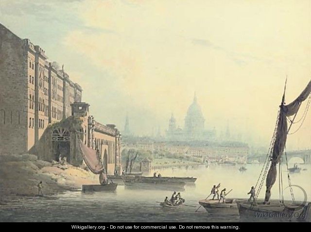 View of the Thames, from Somerset House with St Paul