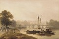 Figures before Richmond bridge - Francis Nicholson