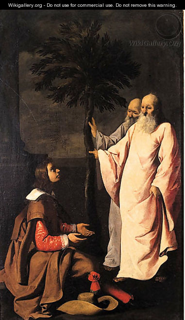 A young Gentleman kneeling before two elders - Francisco De Zurbaran