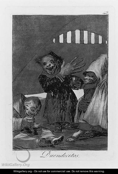 Duendecitos, Plate 49, from Los Caprichos - Francisco De Goya y Lucientes