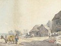 A farm on the outskirts of a village - Francis Wheatley