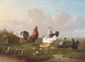 Poultry in a landscape at springtime - Francois Vandeverdonck