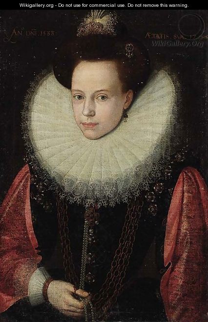 Portrait of a lady, aged 17 - Franco-Flemish School