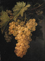 A bunch of white grapes on the vine - Francisco Lacoma Y Fontanet