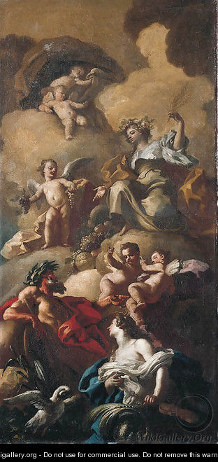 An Allegory of Ceres with Sebetus and the Siren Parthenope - Francesco de Mura