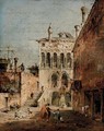 An architectural capriccio with a campiello - Francesco Guardi