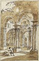 A capriccio with ruined arches - Francesco Guardi