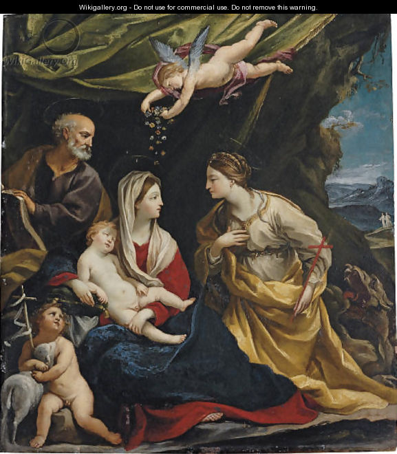 The Holy Family, with Saint Margaret and the Infant Saint John the Baptist - Francesco Giovanni Gessi
