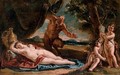 Jupiter gazing upon a sleeping Antiope, with attendant putti - Francesco Fontebasso