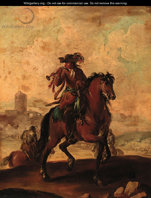 A trumpeter on horseback - Francesco Simonini