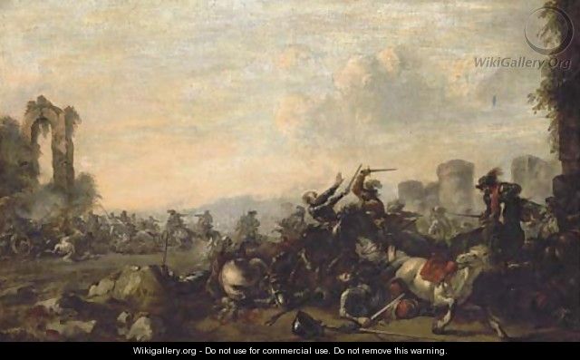 A cavalry skirmish - Francesco Monti