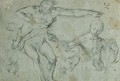 Studies Of A Young Man Lying On The Ground - Francesco Vanni