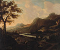 A Valley at sunset with Peasants on a Track - (after) Willem De Heusch