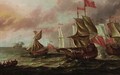 British men-o'-war in choppy waters - (after) Willem Van De, The Younger Velde