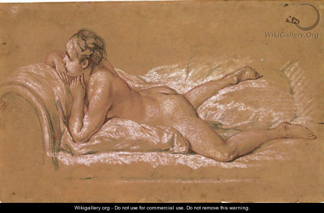 A female nude reclining on a chaise-longue - François Boucher