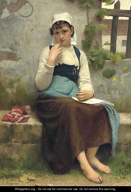 Jeune fille de Concarneau, Finistere - Francois Alfred Delobbe