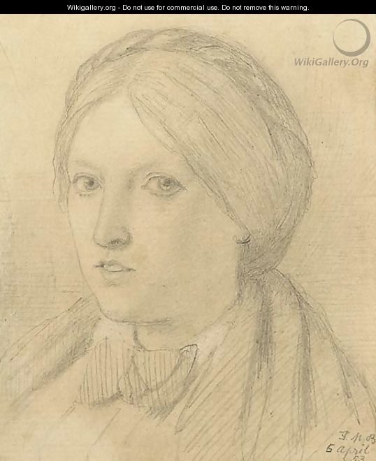 Portrait of Emma Madox Brown, bust-length - Ford Madox Brown