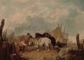 A busy day on the beach - (after) William Joseph Shayer