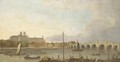Westminster Abbey, Hall and Bridge from the Lambeth bank of the Thames - (after) William Marlow