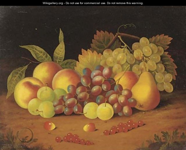 Grapes, redcurrants, plums, peaches, cherries, and a pear - (after) William Jones