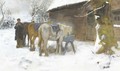 Feeding the horses in winter - Francois Pieter ter Meulen
