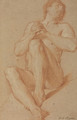 A seated academic nude with his hands clasped - Francois Lemoine (see Lemoyne)
