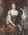 Portrait of a lady, seated half-length, in a green dress with a brown wrap, a landscape beyond - (after) Kneller, Sir Godfrey