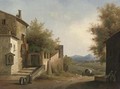 Evening in a Mediterranean village - (after) Sir Augustus Wall Calcott