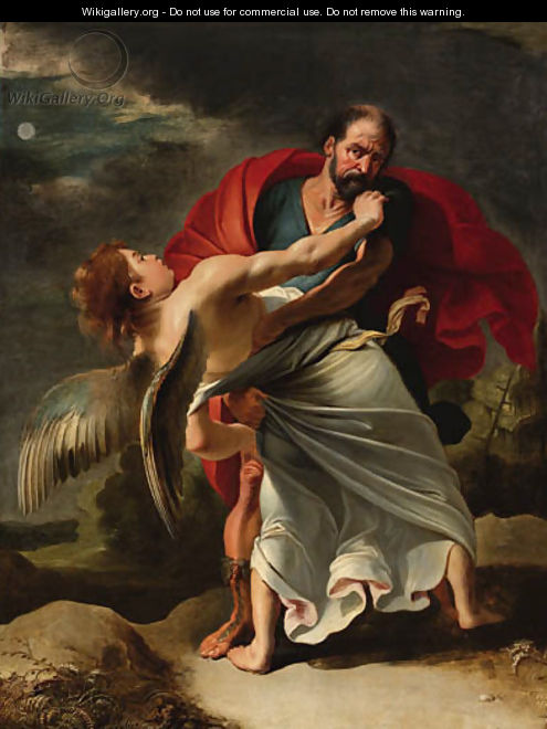 Jacob wrestling with the Angel - (after) Sir Peter Paul Rubens