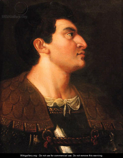 A nobleman, bust-length, in armour - (after) Tiziano Vecellio (Titian)