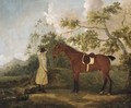 A bay hunter with a groom in a landscape - (after) Thomas Spencer