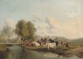 Cattle grazing on the bank of a river - (after) Thomas Sidney Cooper