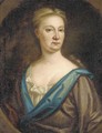 Portrait of a lady, bust-length, in a brown dress, feigned oval - (after) Thomas Murray