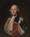 Portrait of a gentleman, quarter-length, in Garter robes, feigned oval - (after) Thomas Hudson