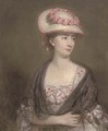 Portrait of a lady, half-length, in a pink dress and hat - (after) Gainsborough, Thomas