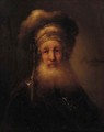 A man, small bust-length, in oriental costume - (after) Rembrandt Van Rijn