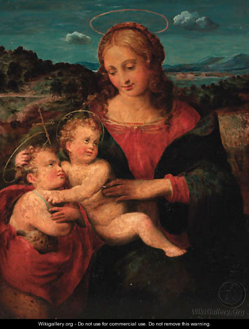 The Madonna and Child with the Infant Saint John the Baptist - (after) Raphael (Raffaello Sanzio of Urbino)